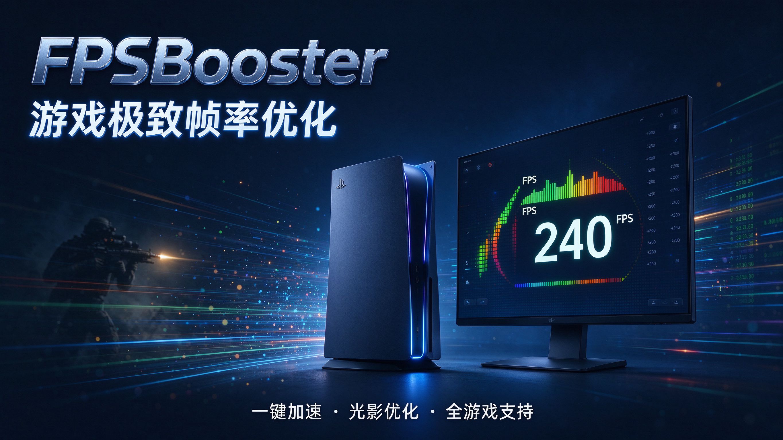 FPSBooster 游戏极致帧率优化，240 FPS 高帧体验